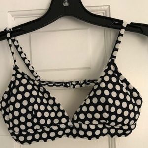 J. Crew Navy Polka Dot Bikini Top